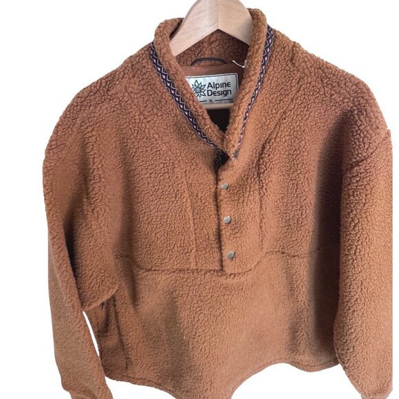 Alpine Design 1/4 Snap Sherpa Size XL Women's Caramel Latte NWT $88 Fleece Pullo - Picture 9 of 11